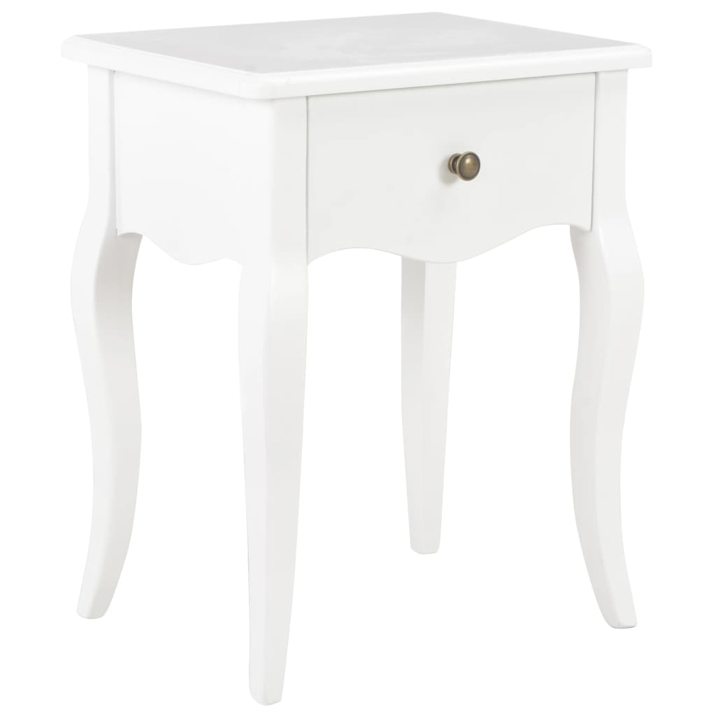 Nightstand White 40x30x50 cm Solid Pine Wood