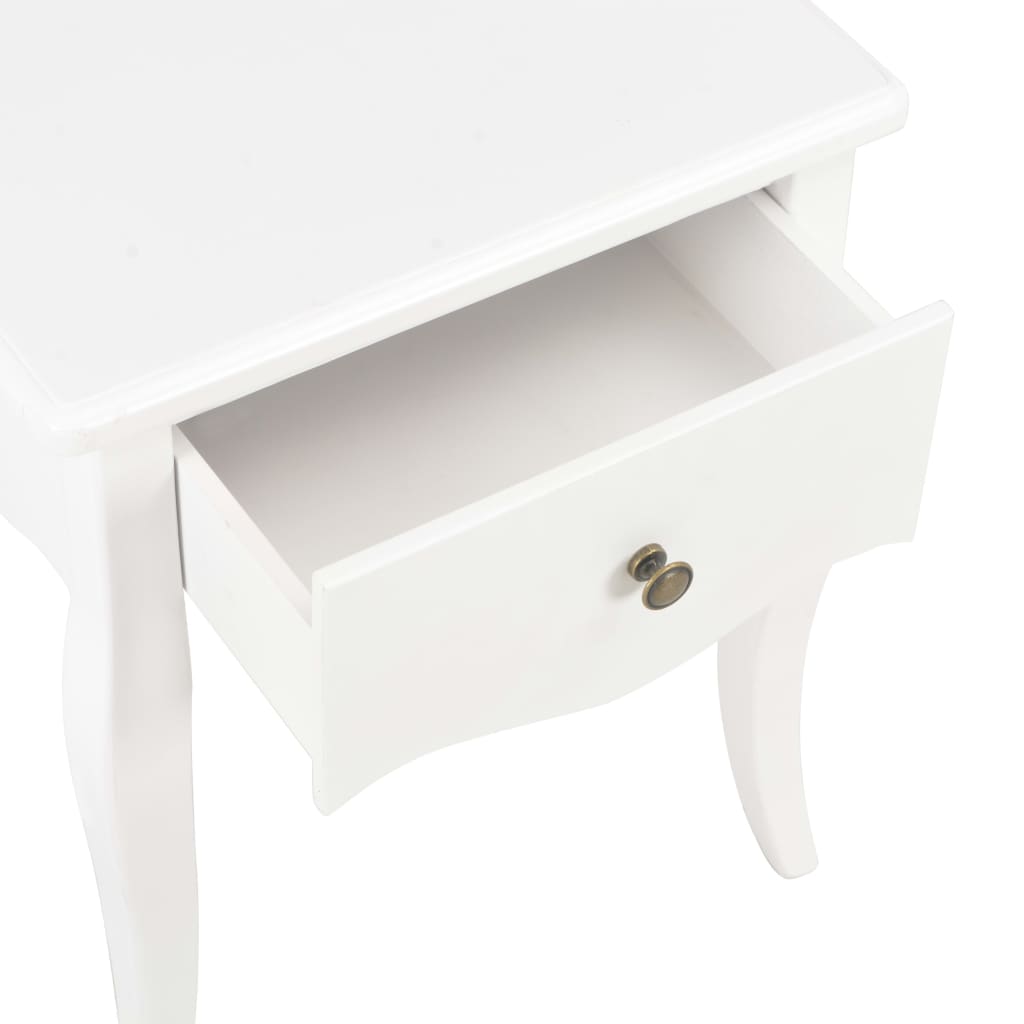 Nightstand White 40x30x50 cm Solid Pine Wood