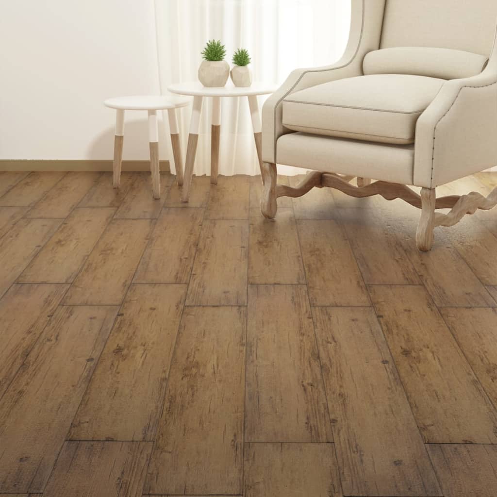 PVC Flooring Planks 4.46 m² 3 mm Walnut Brown