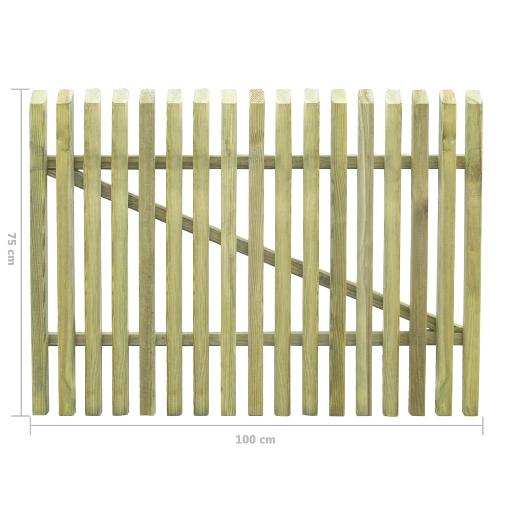 Picket Garden Gate Impregnated Pinewood 100x75 cm