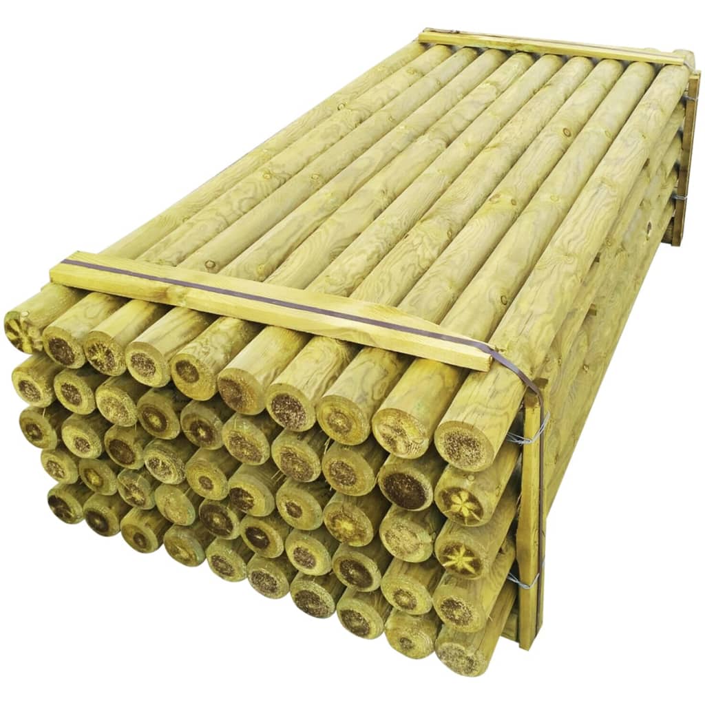 Pointed Fence Posts 50 pcs Impregnated Wood 10x240 cm