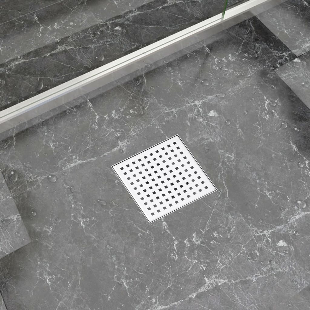Shower Drain 15x15 cm Stainless Steel