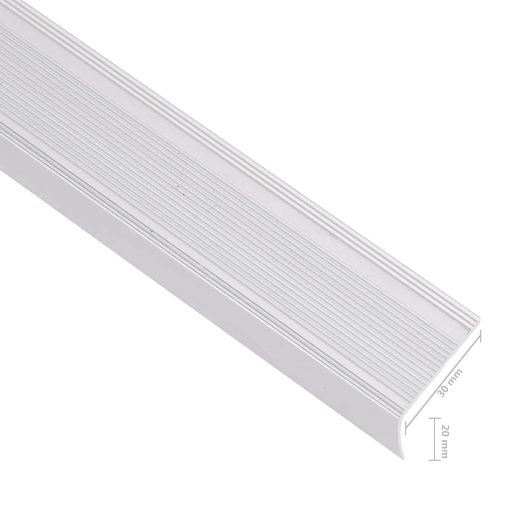 Stair Nosings in L-shape 5 pcs Aluminium 100 cm Silver