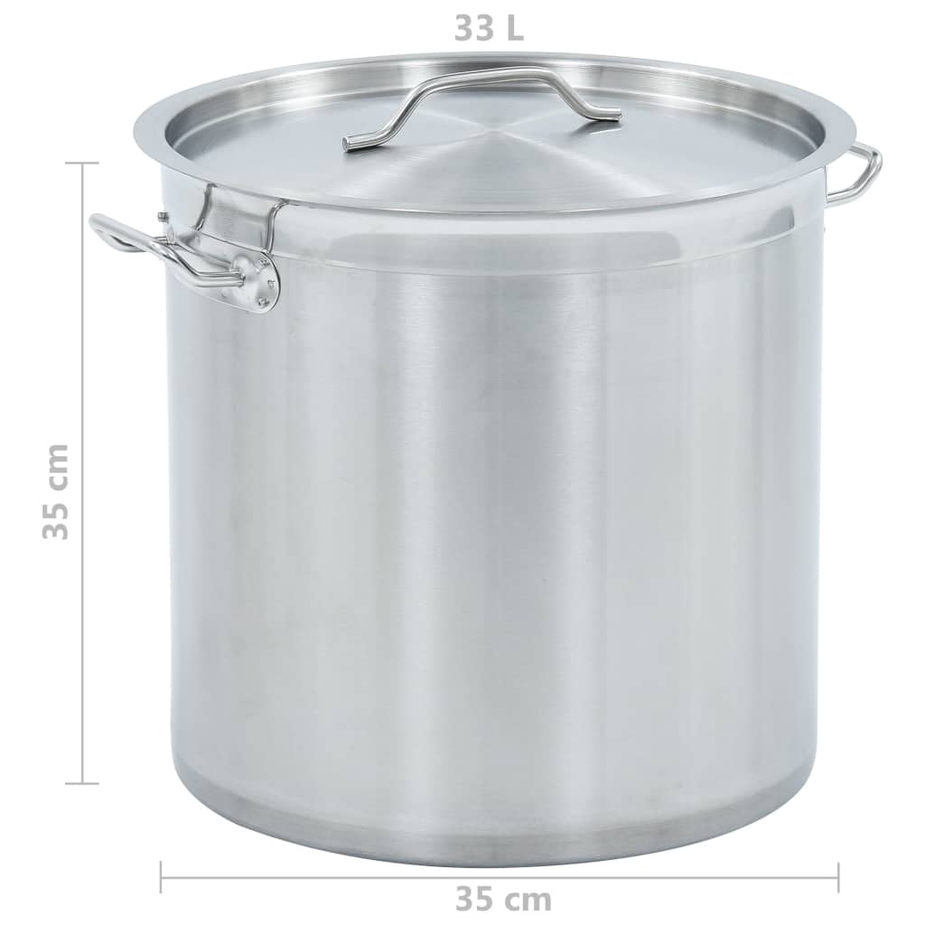 Stock Pot 33 L 35x35 cm Stainless Steel