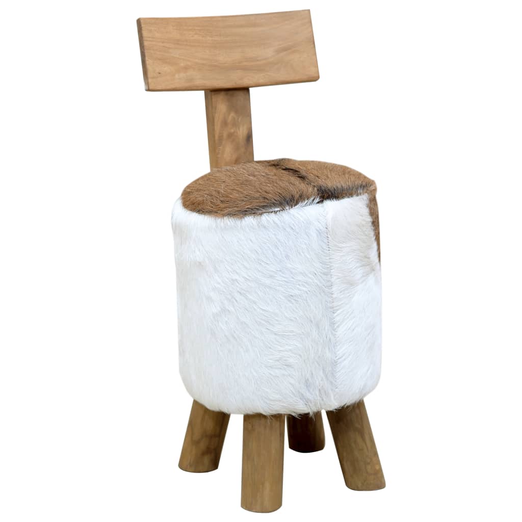 Stool Brown Solid Teak Wood