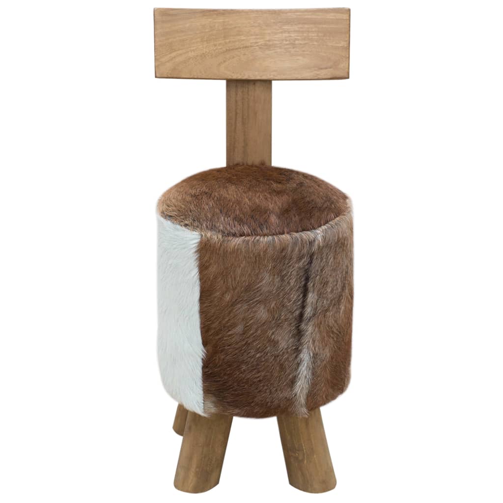 Stool Brown Solid Teak Wood
