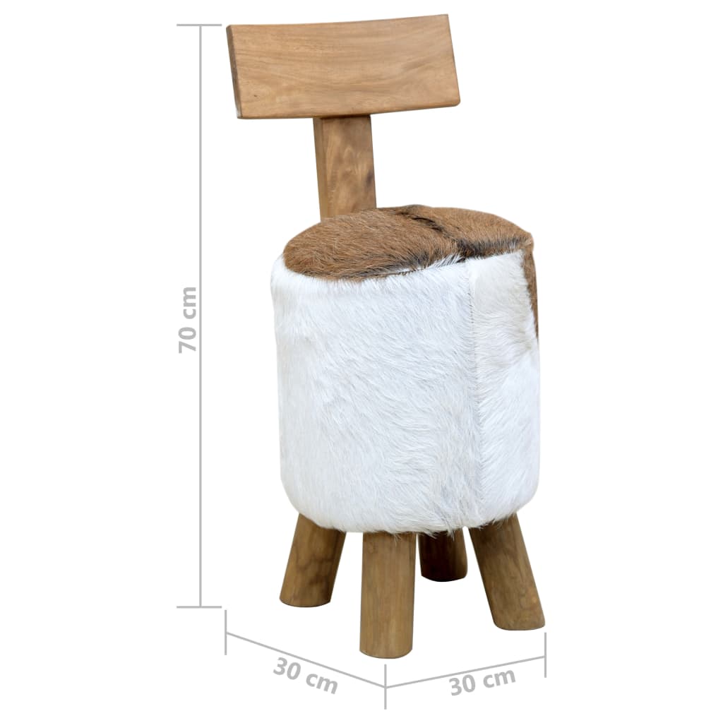 Stool Brown Solid Teak Wood
