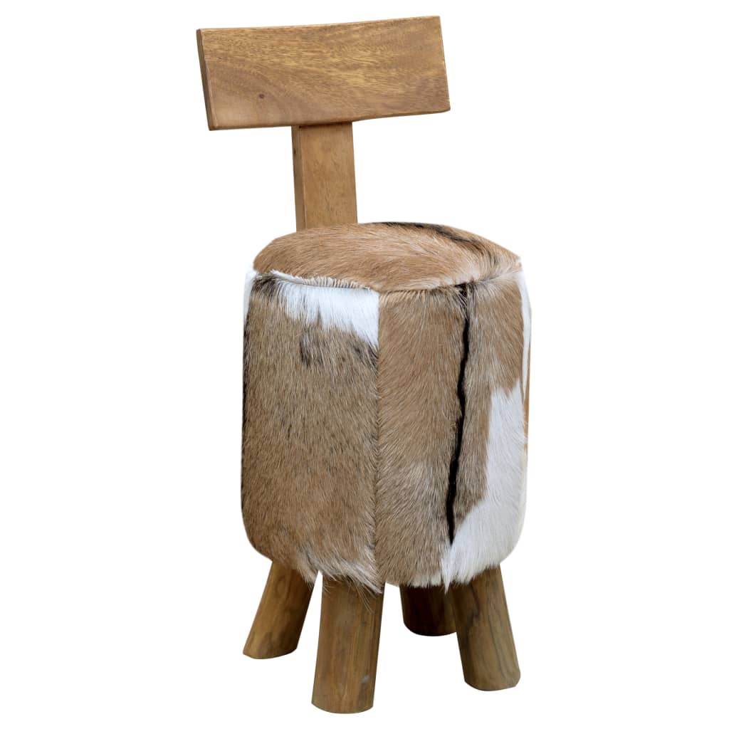 Stool Brown Solid Teak Wood