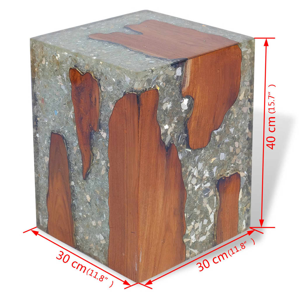 Stool Solid Teak Wood and Resin