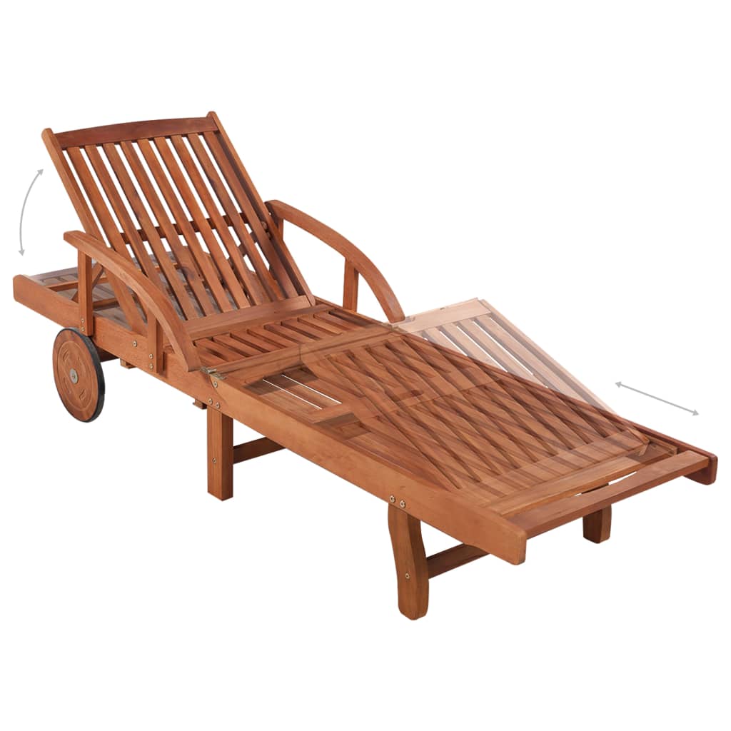 Sun Lounger Solid Acacia Wood
