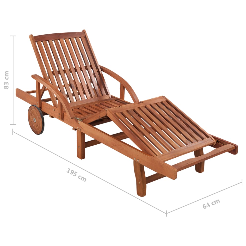 Sun Lounger Solid Acacia Wood