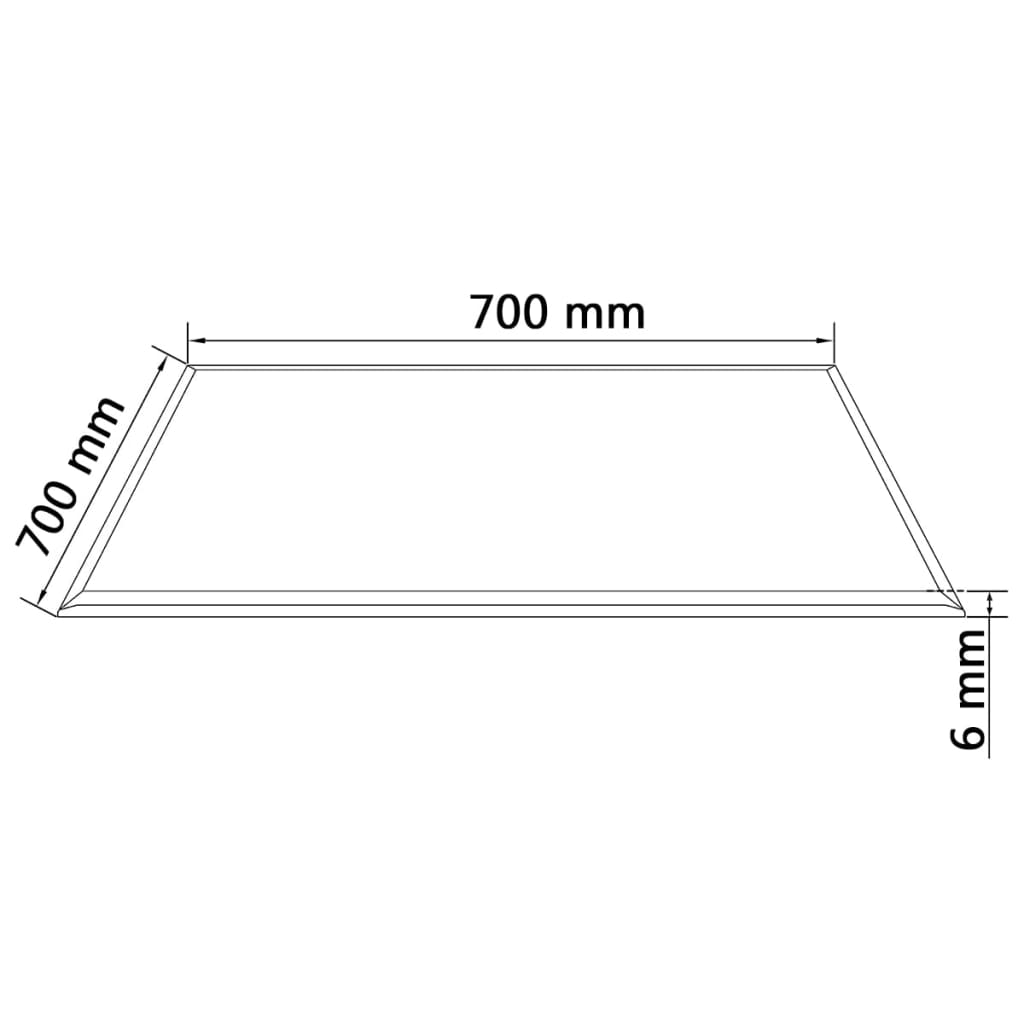 Table Top Tempered Glass Square 700x700 mm
