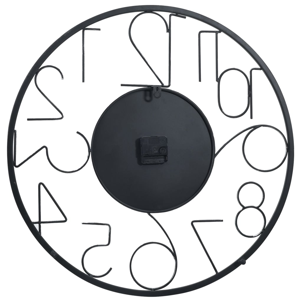 Wall Clock Black 60 cm Metal