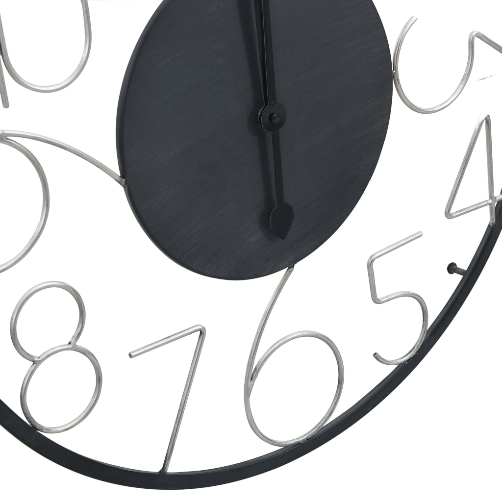 Wall Clock Black 60 cm Metal