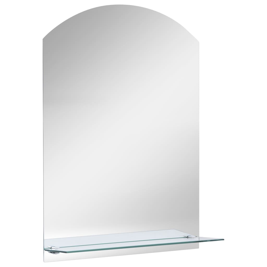 Wall Mirror with Shelf 20x40 cm Tempered Glass
