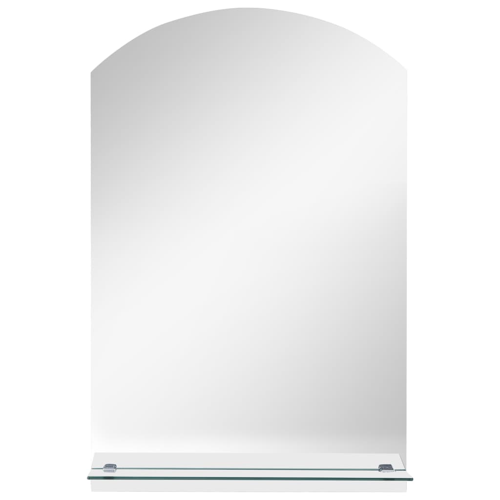 Wall Mirror with Shelf 20x40 cm Tempered Glass