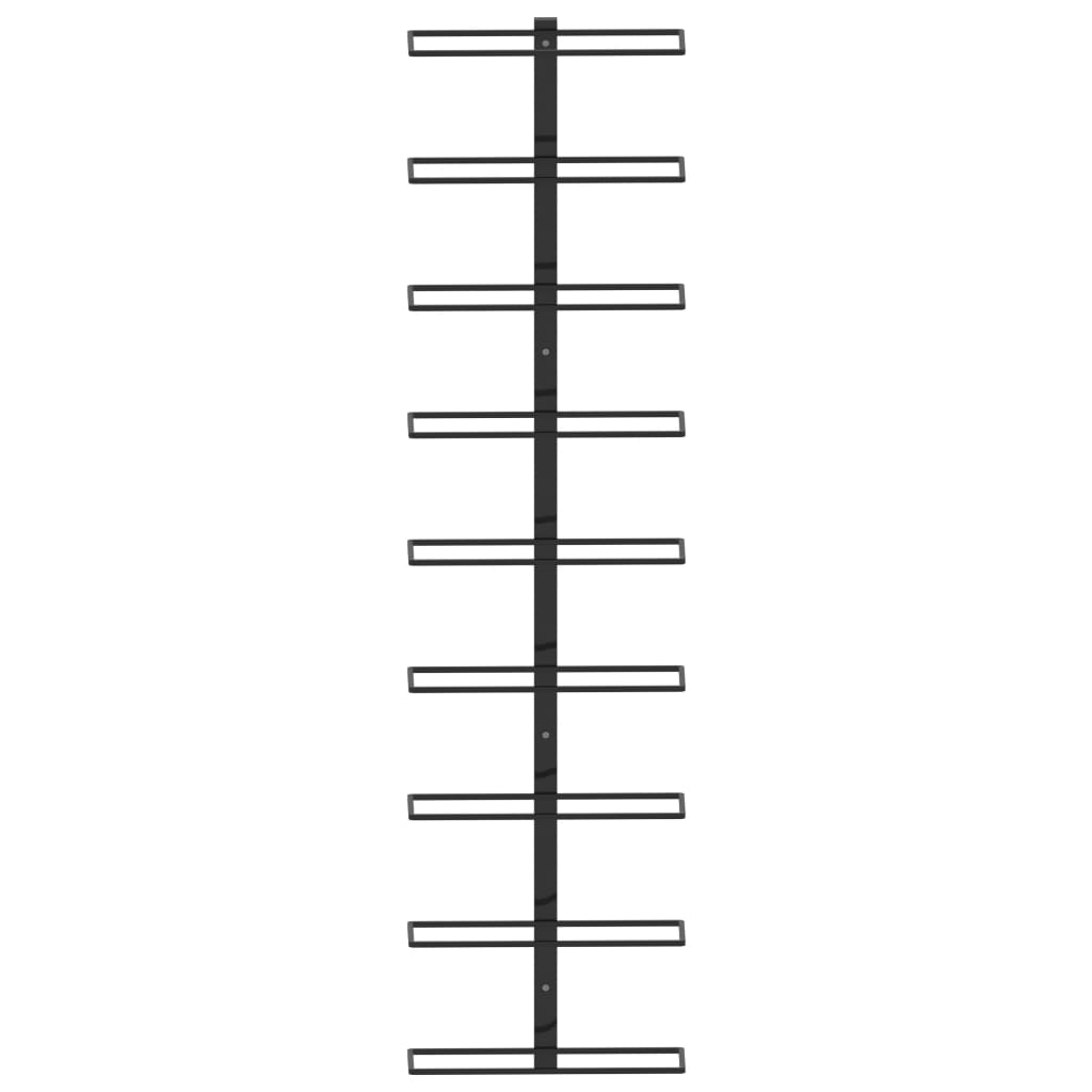 Wallmounted Wine Rack for 9 Bottles Black Iron