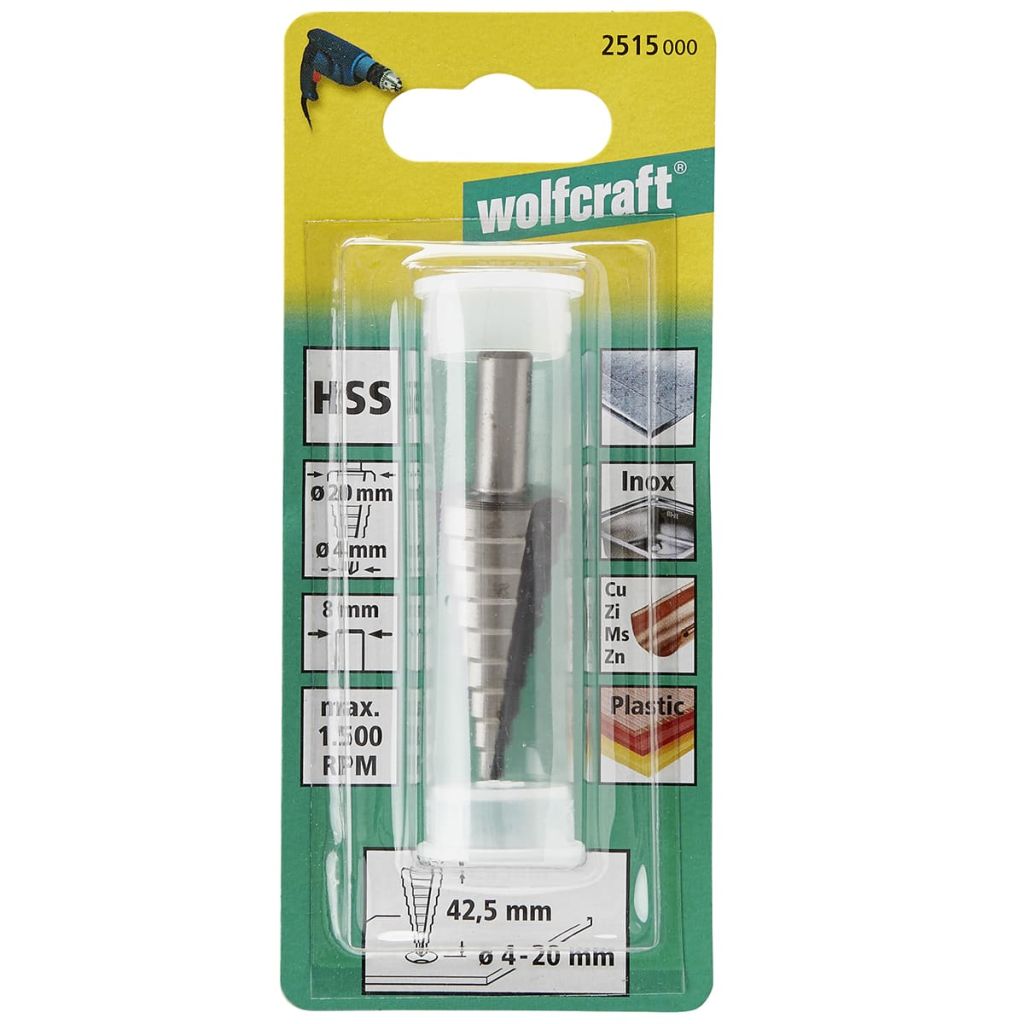 wolfcraft Step Drill Bit 8 mm 420 mm HSS Grey 2515000
