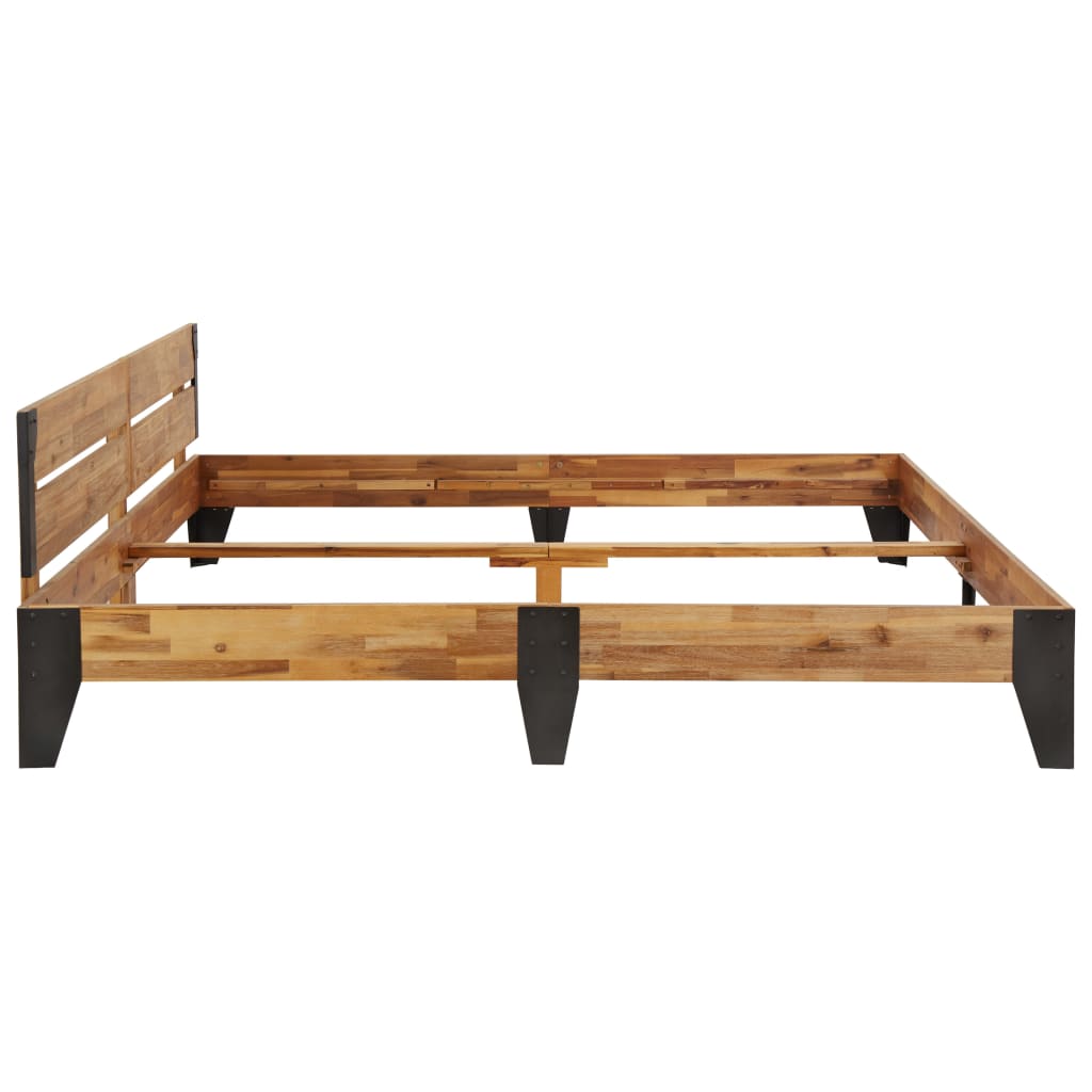 Bed Frame Solid Acacia Wood with Brushed Finish 180x200 cm