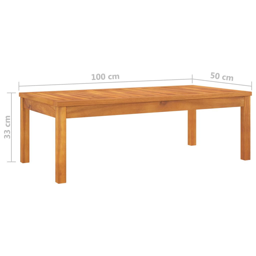 Coffee Table 100x50x33 cm Solid Acacia Wood