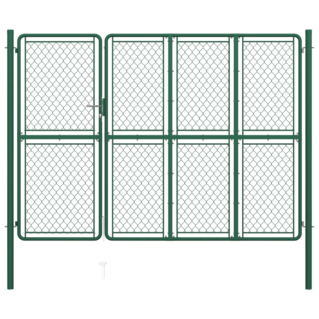 Garden Gate Steel 175x350 cm Green