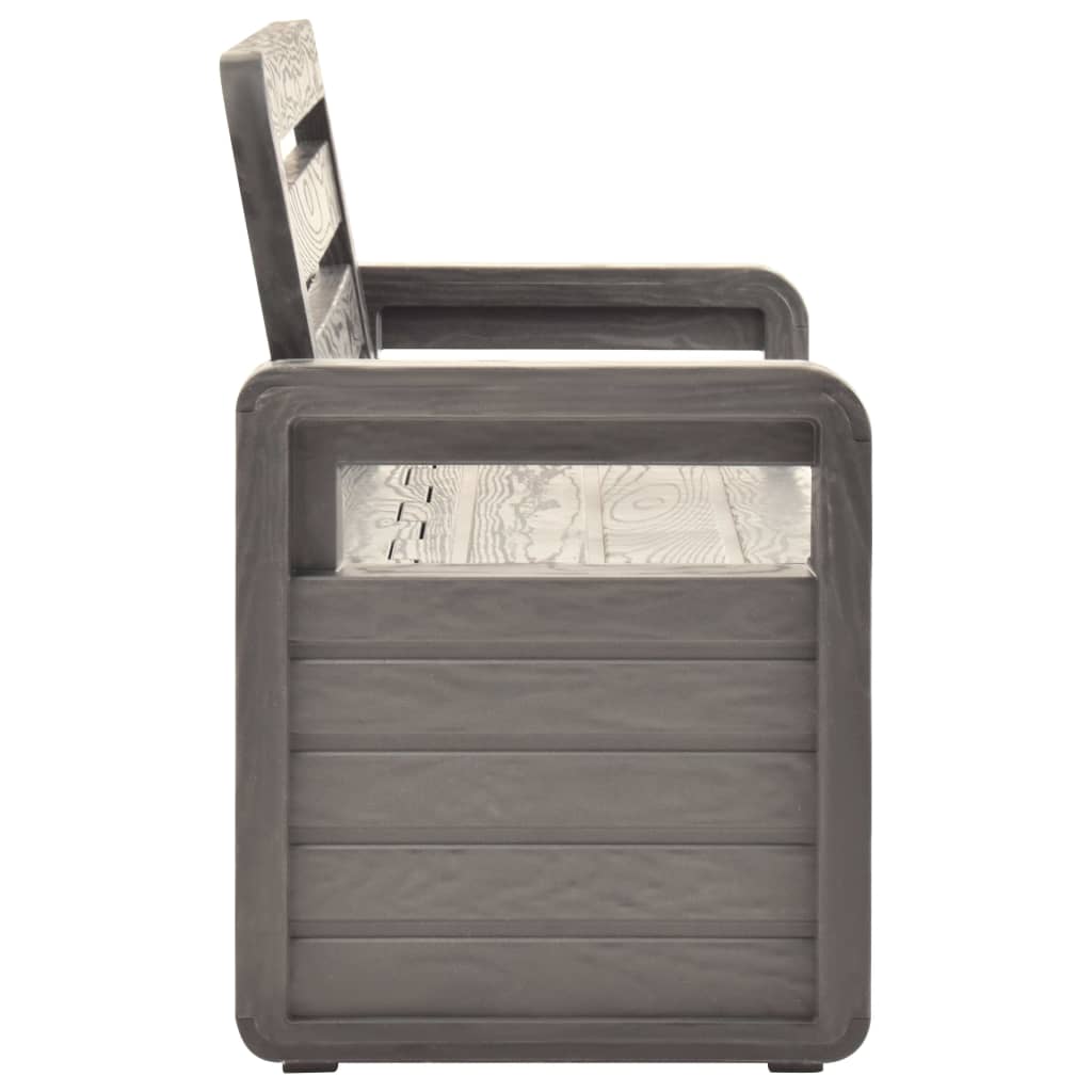 Garden Storage Bench 132.5 cm Plastic Anthracite