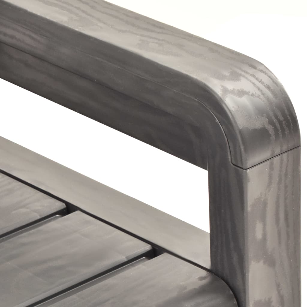 Garden Storage Bench 132.5 cm Plastic Anthracite