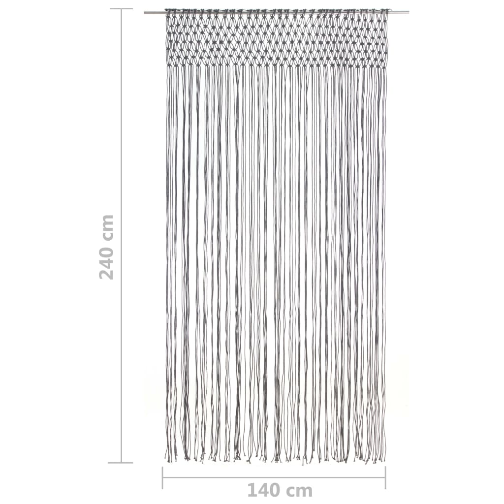 Macrame Curtain Anthracite 140x240 cm Cotton