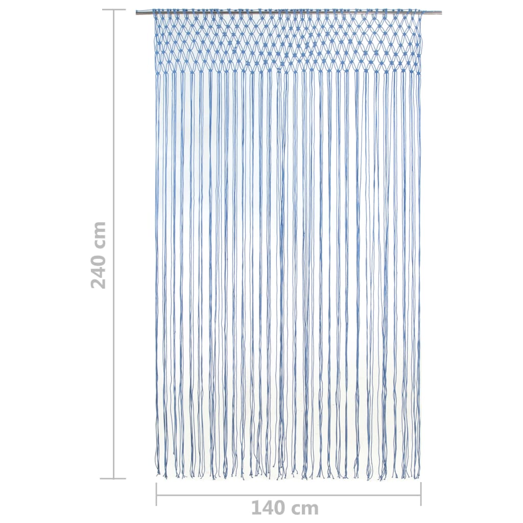 Macrame Curtain Blue 140x240 cm Cotton