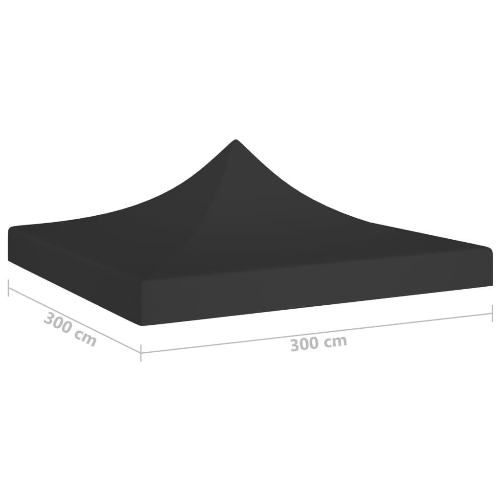Party Tent Roof 3x3 m Black 270 g/m²