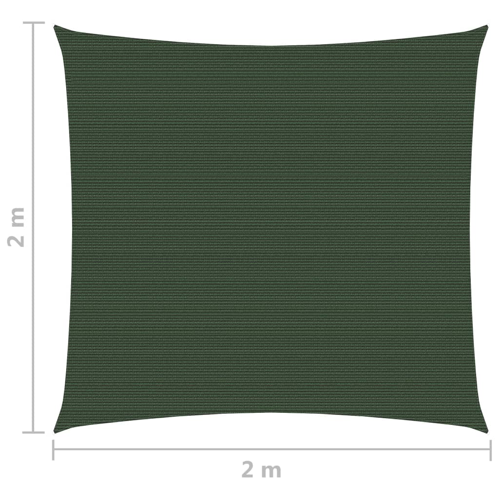 Sunshade Sail 160 g/m² Dark Green 2x2 m HDPE