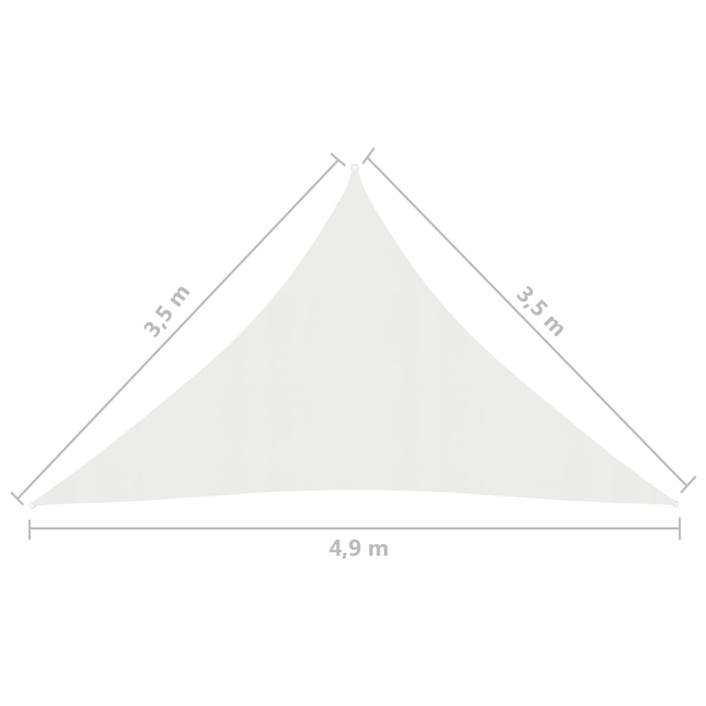 Sunshade Sail 160 g/m² White 3.5x3.5x4.9 m HDPE
