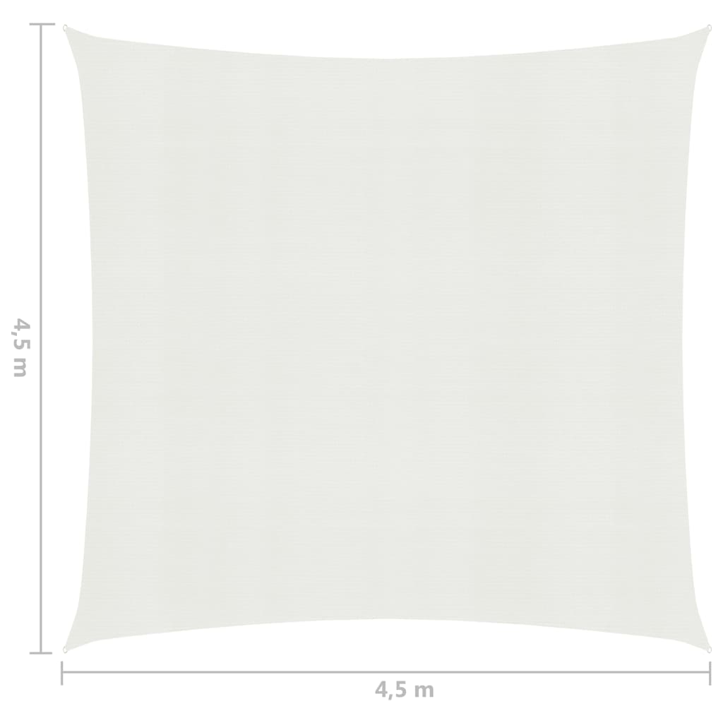 Sunshade Sail 160 g/m² White 4.5x4.5 m HDPE