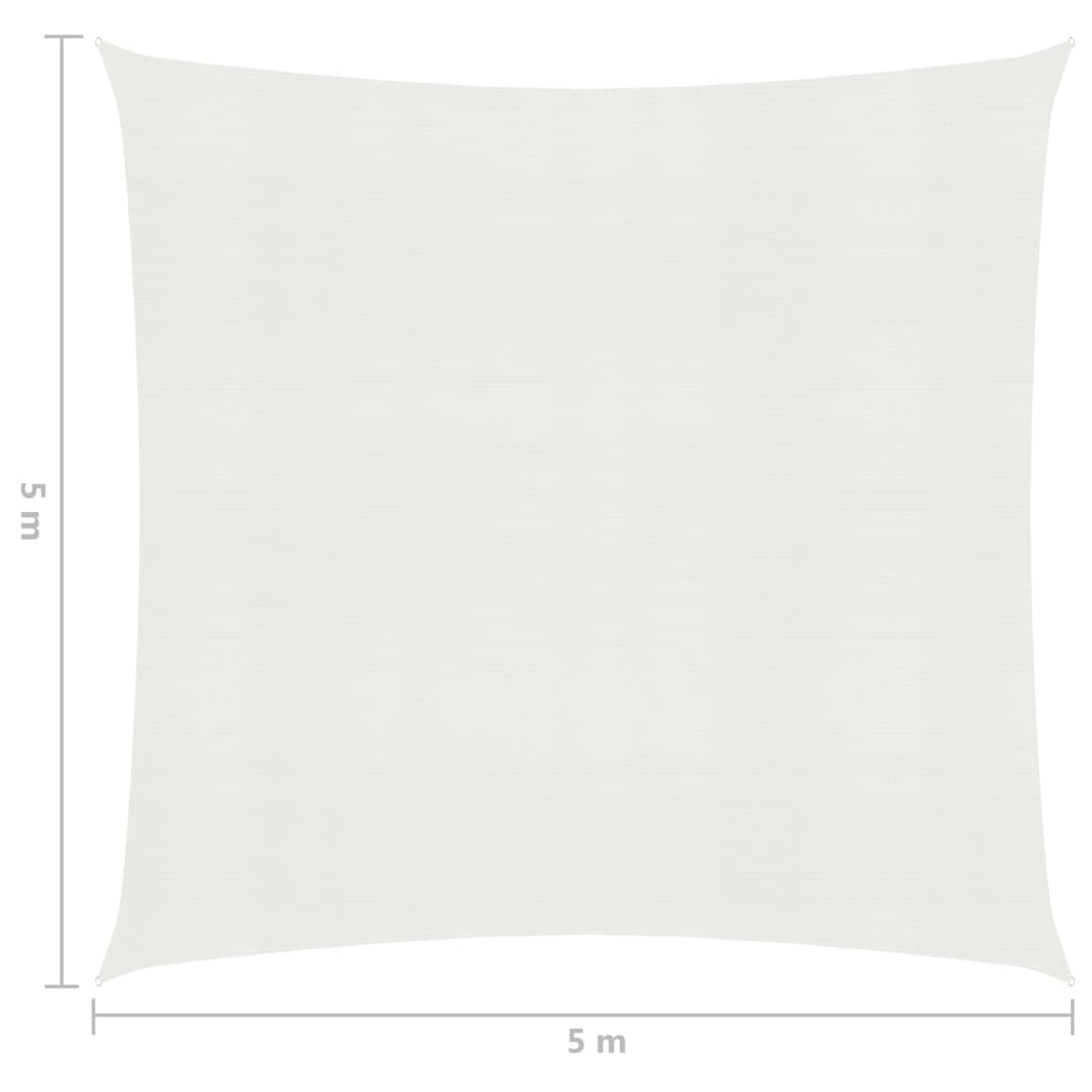 Sunshade Sail 160 g/m² White 5x5 m HDPE