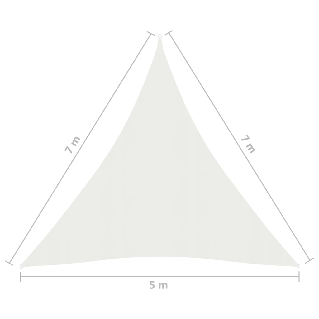 Sunshade Sail 160 g/m² White 5x7x7 m HDPE