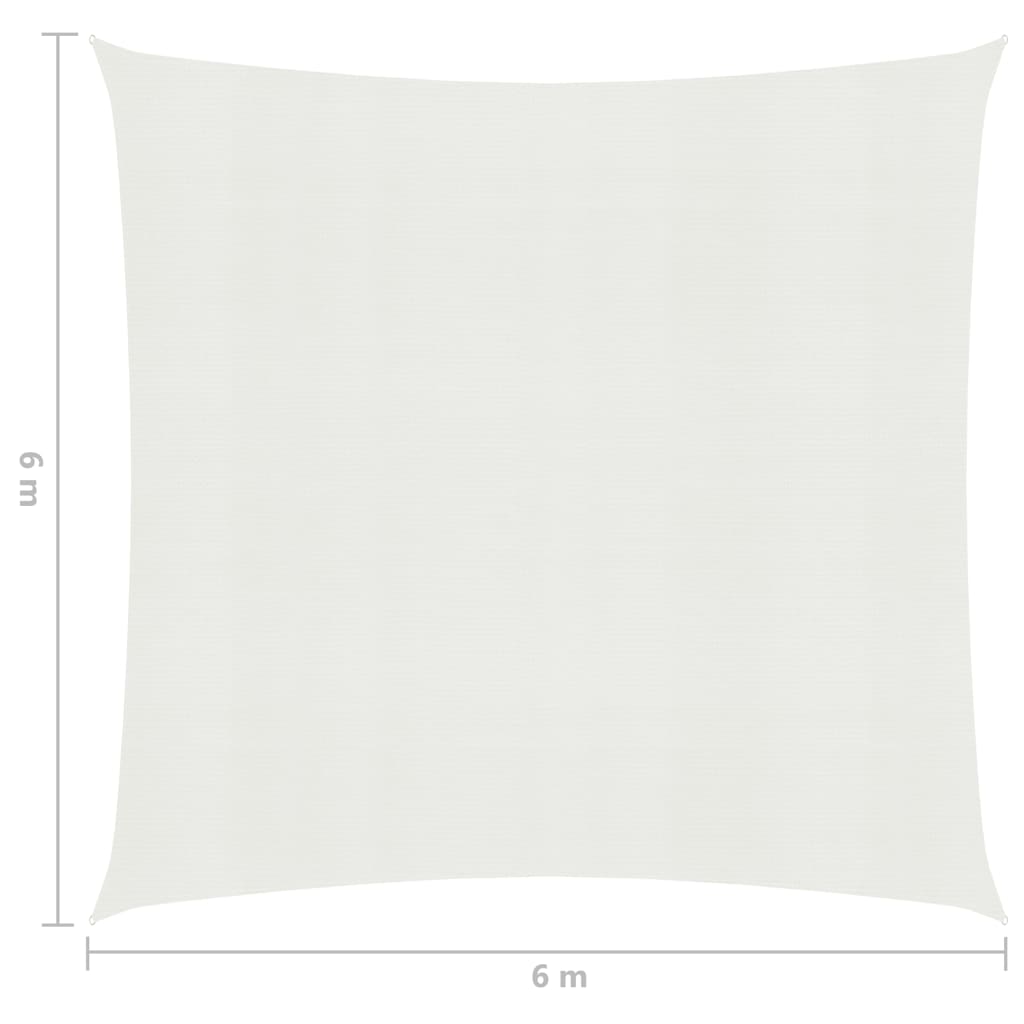 Sunshade Sail 160 g/m² White 6x6 m HDPE