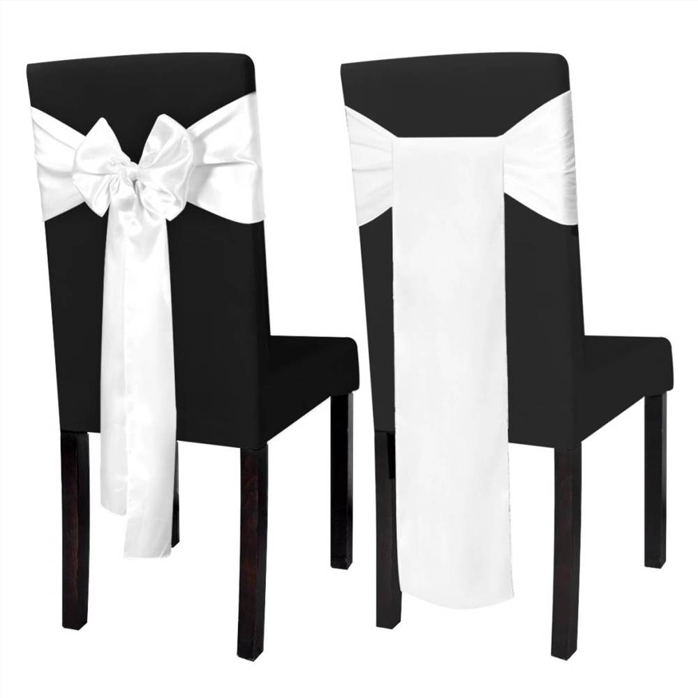 

25 pcs White Satin Decorative Chair Sash