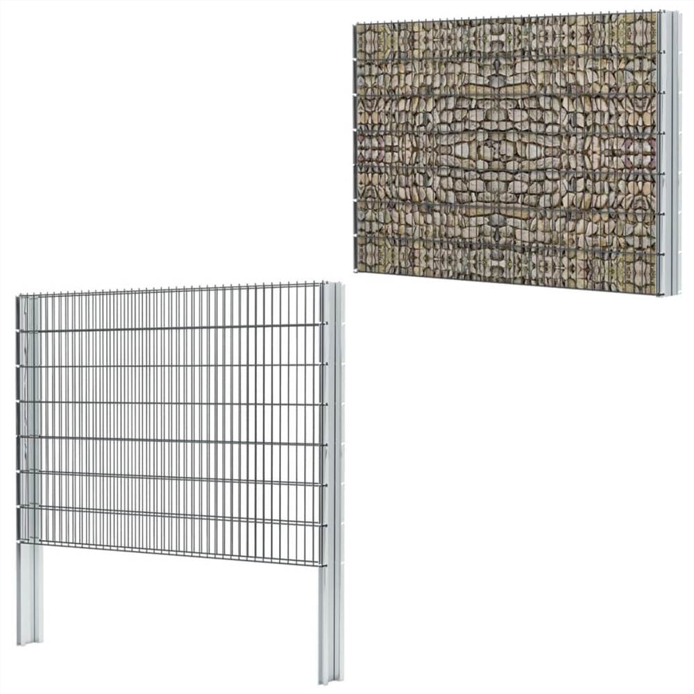 

2D Gabion Fence Galvanised Steel 2.008x1.43 m 2 m (Total Length) Grey