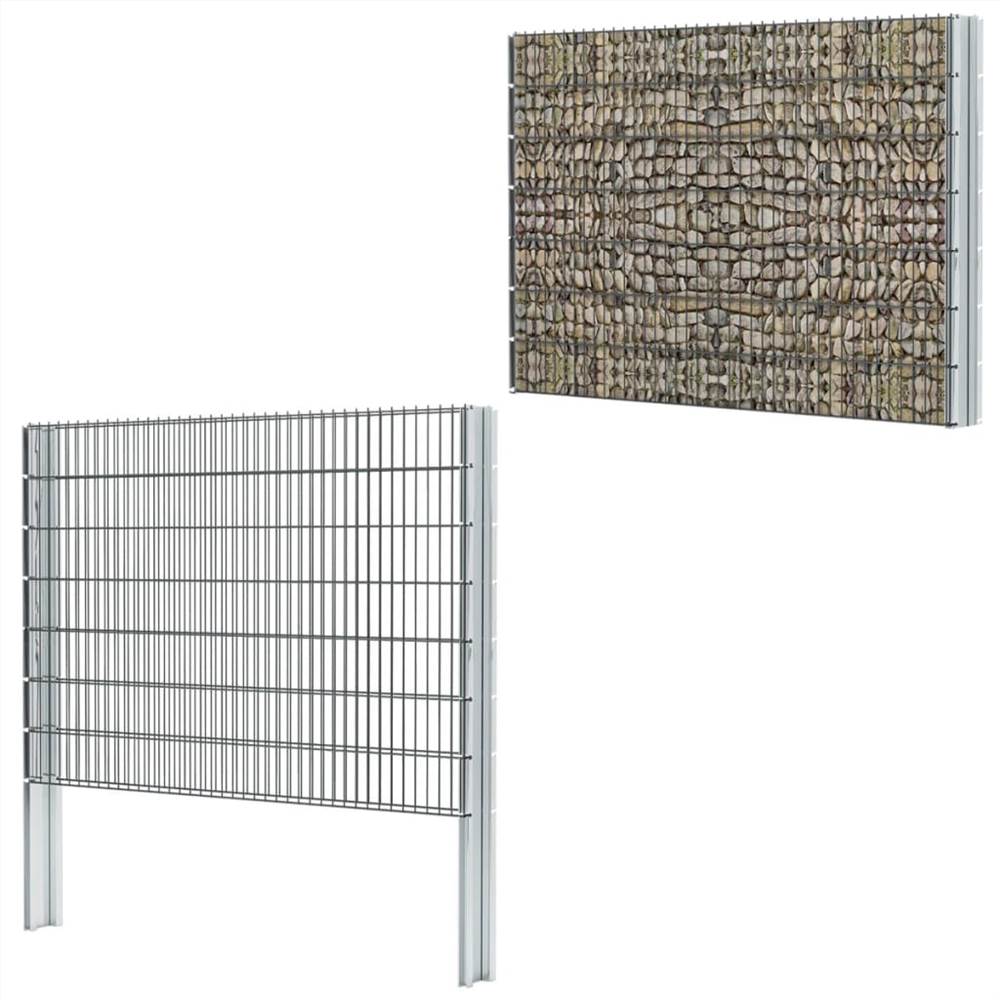 

2D Gabion Fence Galvanised Steel 2.008x1.43 m 6 m (Total Length) Grey