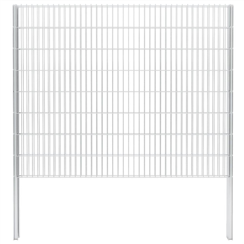 

2D Gabion Fence Galvanised Steel 2.008x1.63 m 18 m (Total Length) Silver