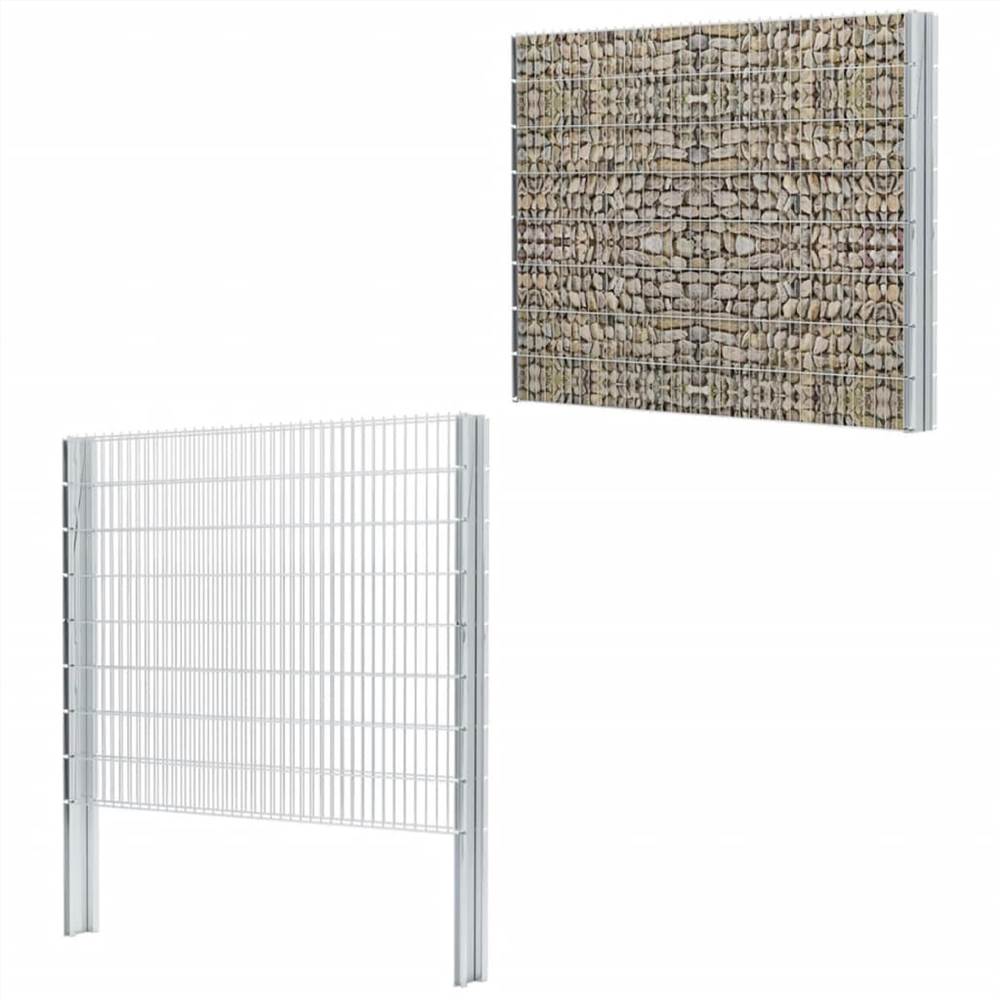 

2D Gabion Fence Galvanised Steel 2.008x1.63 m 2 m (Total Length) Silver