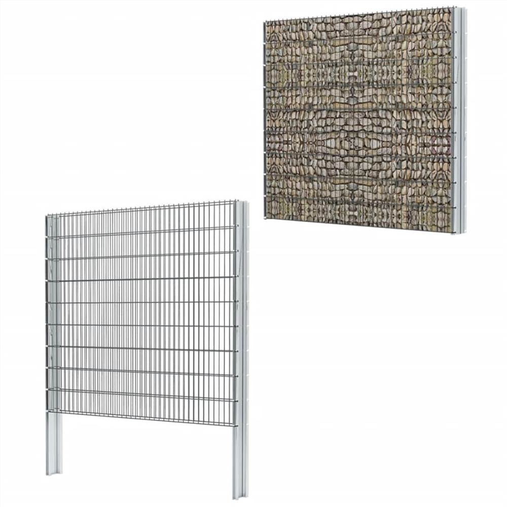 

2D Gabion Fence Galvanised Steel 2.008x1.83 m 12 m (Total Length) Grey