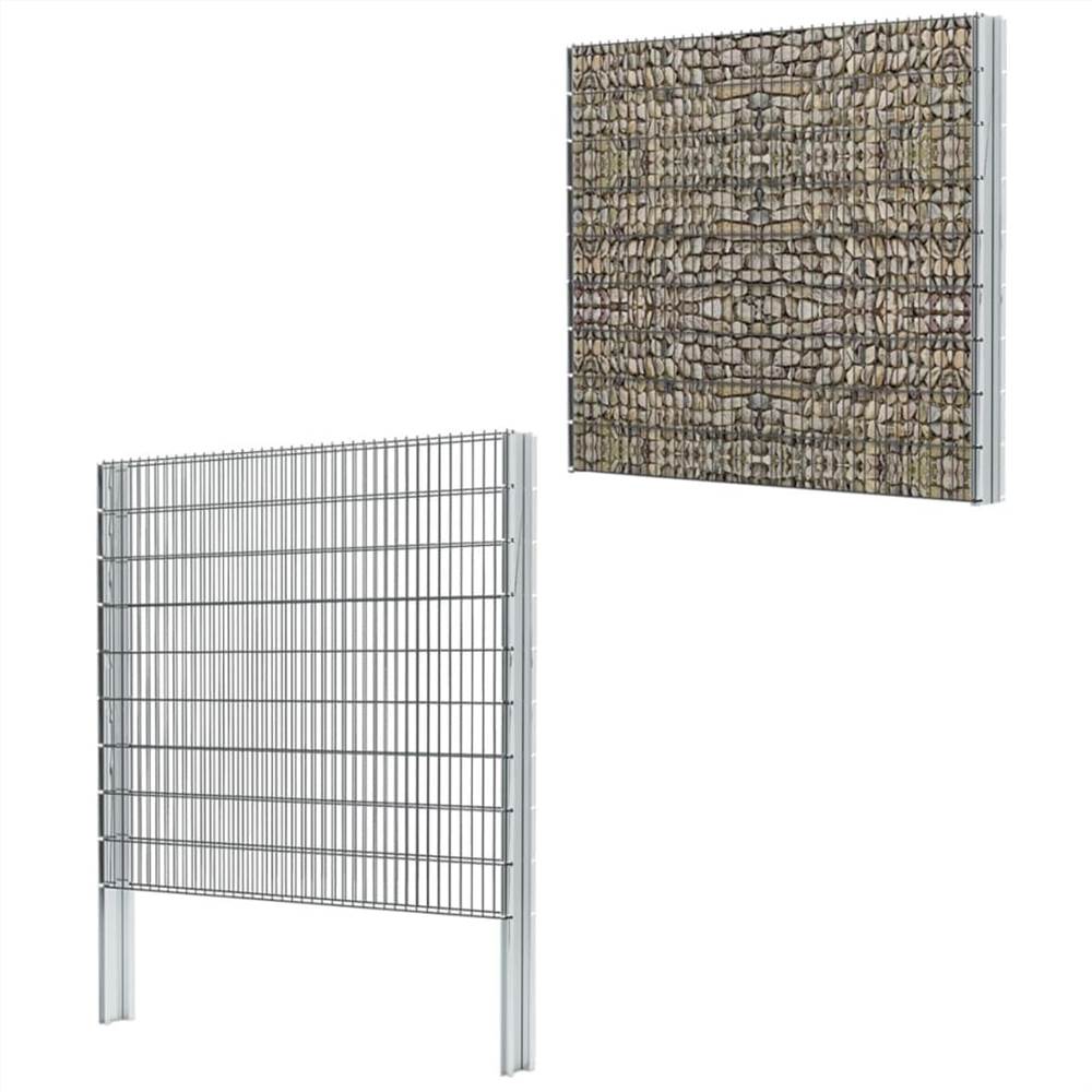 

2D Gabion Fence Galvanised Steel 2.008x1.83 m 2 m (Total Length) Grey