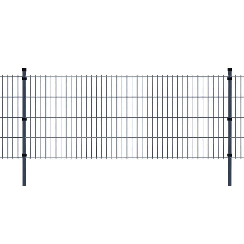 2D Gartenzaun Panel &amp; Pfosten 2008x2030 mm 2 m Grau от Geekbuying WW