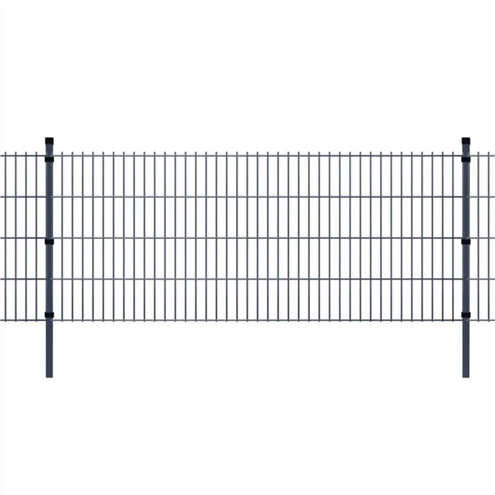 2D Garden Fence Panels & Posts 2008x1030 mm 26 m Grey