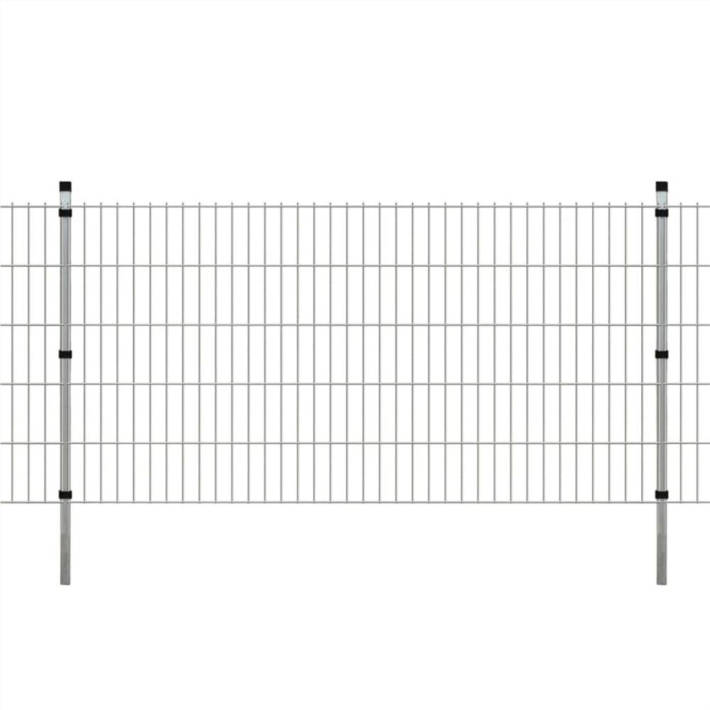 2D Garden Fence Panels & Posts 2008x1030 mm 28 m Silver