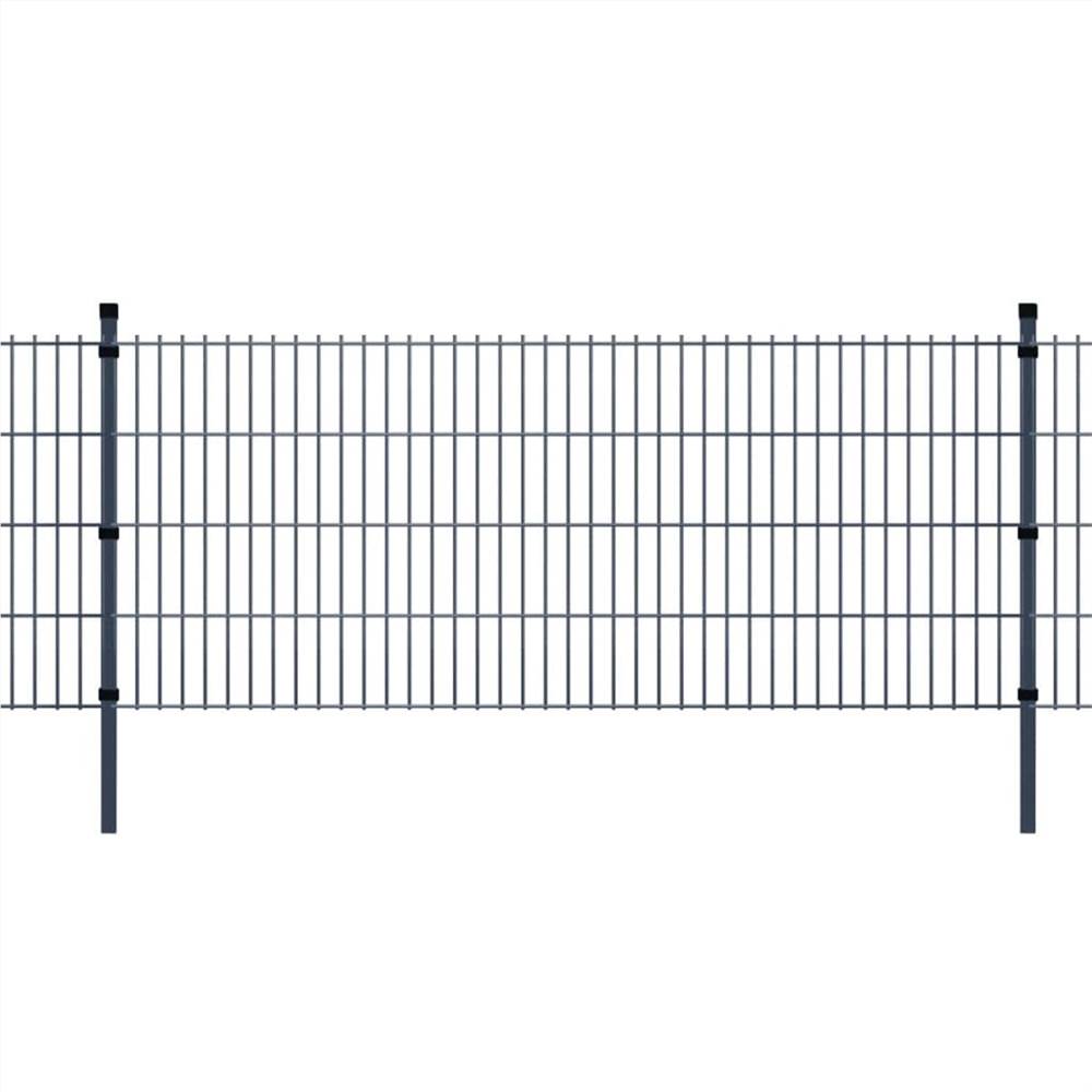 2D Gartenzaun Panels &amp; Pfosten 2008x1030 mm 6 m Grau от Geekbuying WW