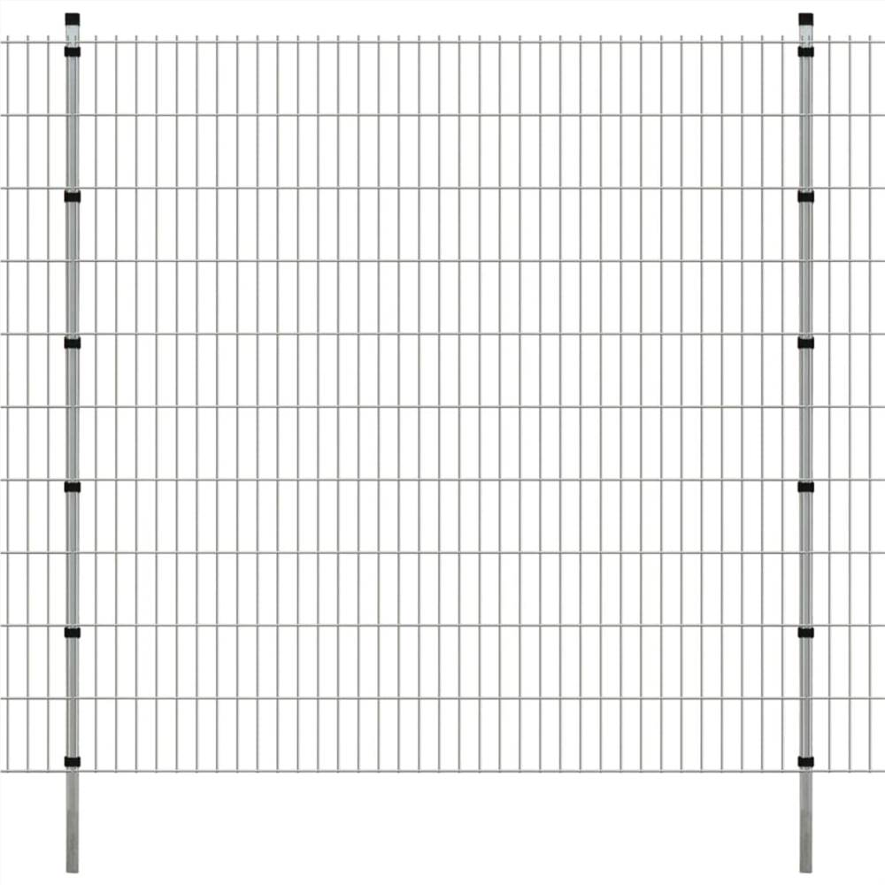 

2D Garden Fence Panels & Posts 2008x2030 mm 10 m Silver