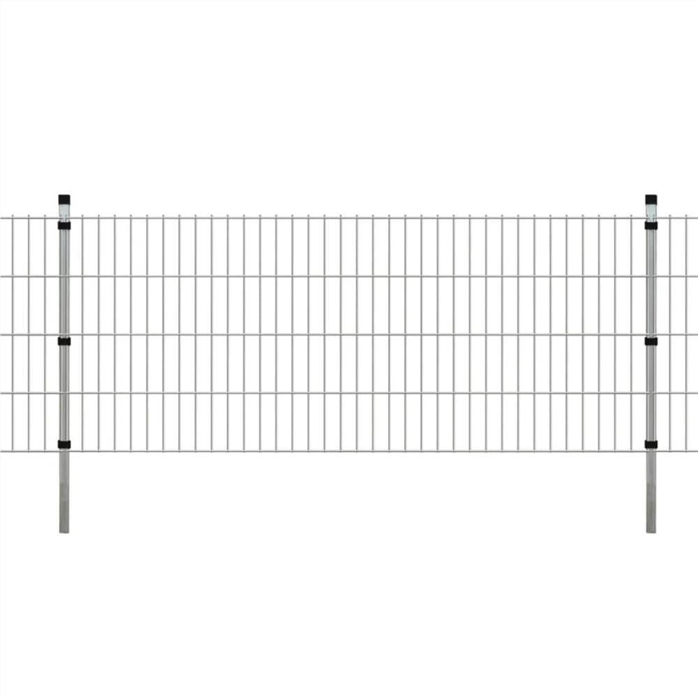 2D Garden Fence Panels & Posts 2008x830 mm 10 m Silver