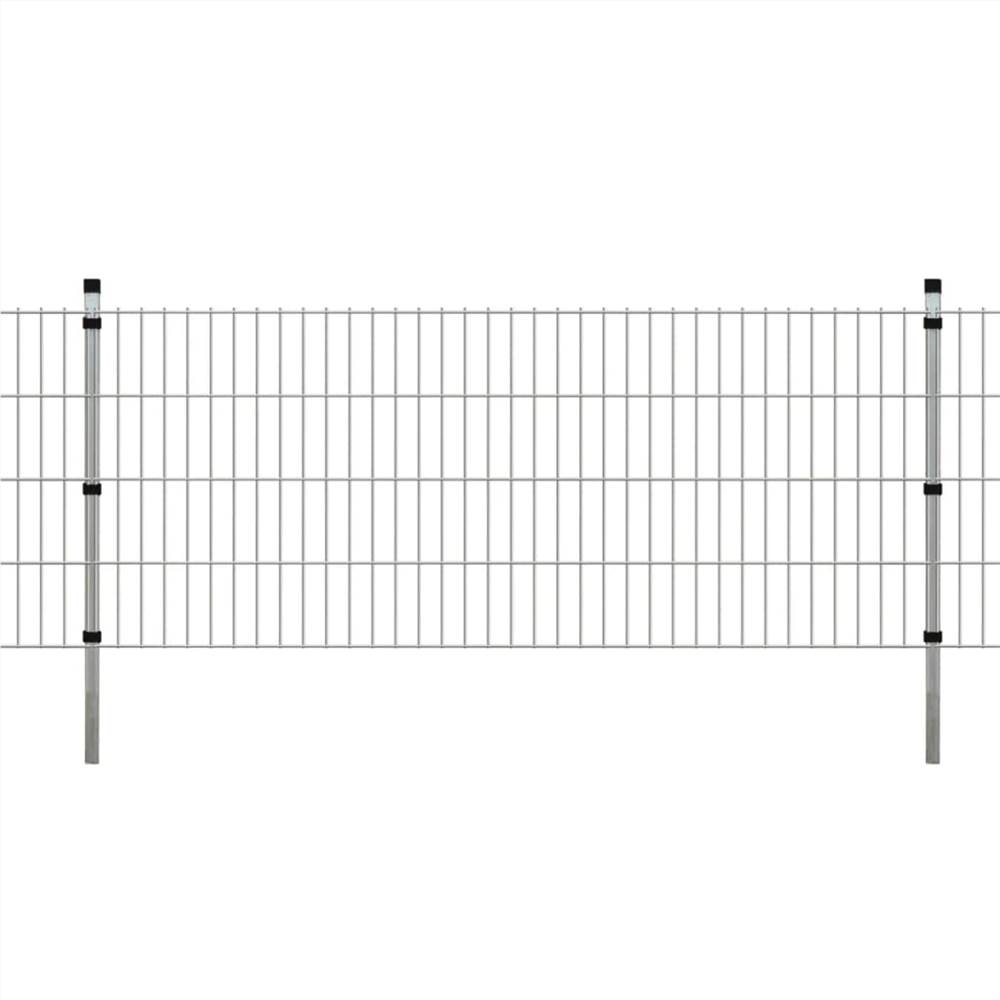 

2D Garden Fence Panels & Posts 2008x830 mm 16 m Silver